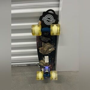 Galaxy Skateboard with Yellow Wheels